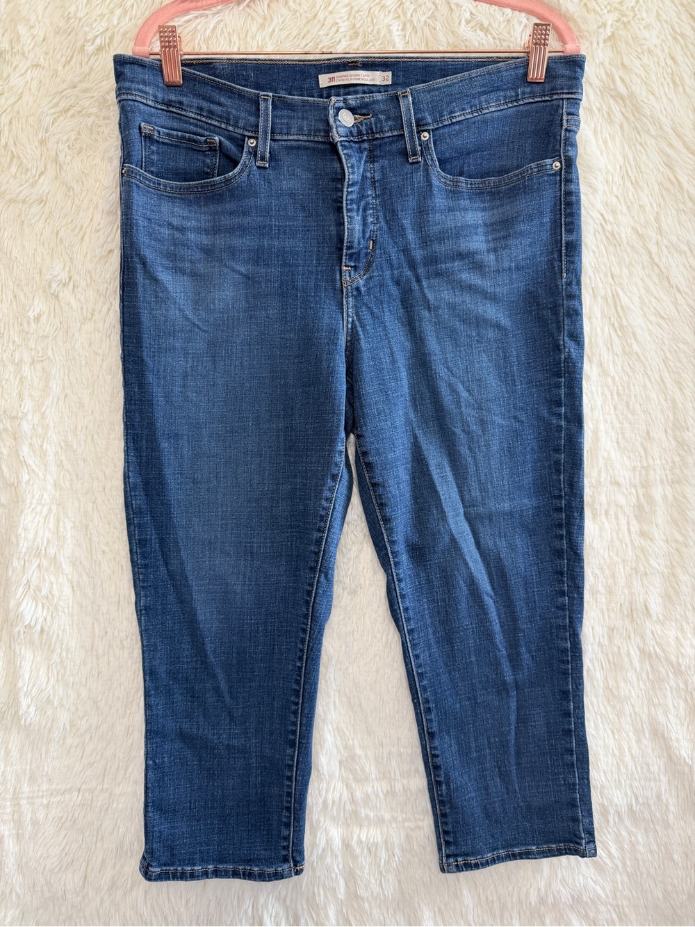 Levi's Womens 311 Shaping Skinny Capri Jeans Size 32 Medium Blue Casual Stretch